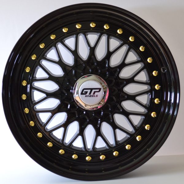 Flow Forming GTP 072 7.0X16 8X100/108 ET35 Full Black Gold rivets